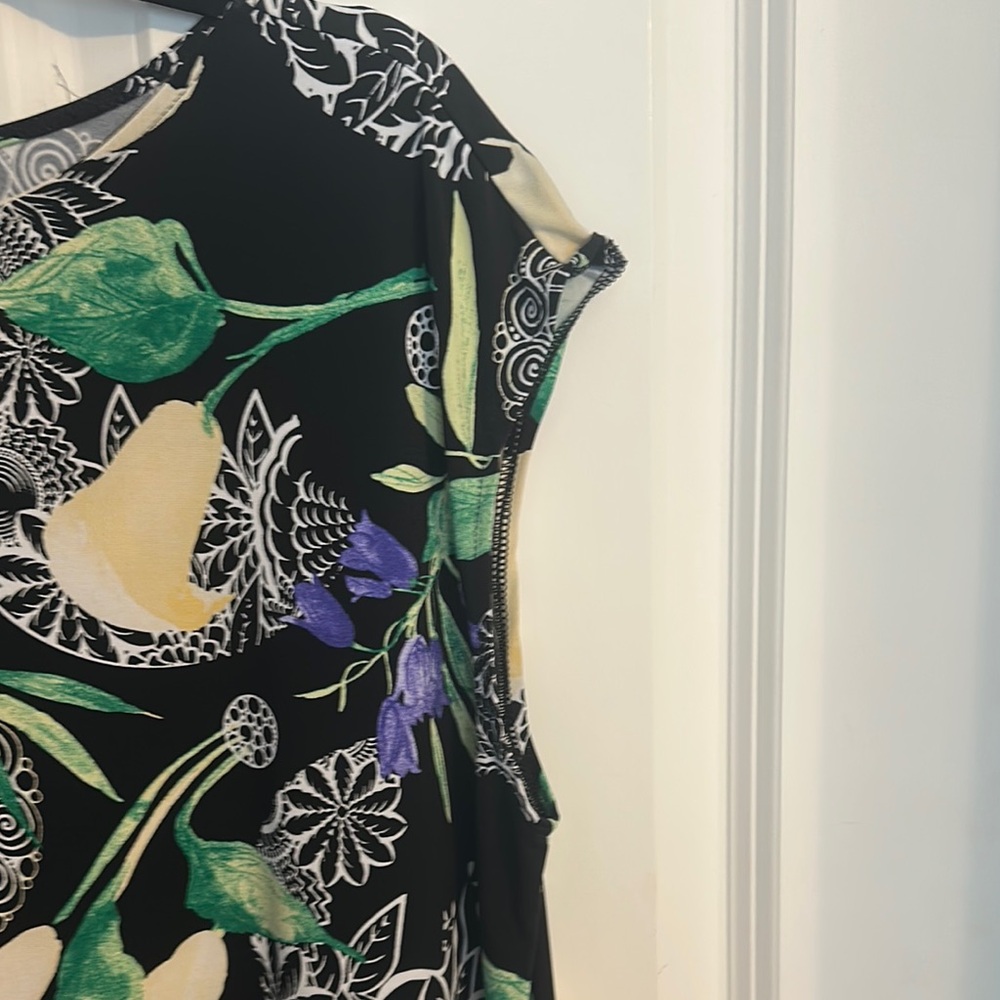 Chico's Floral Print Black Dress - Picture 3 of 4